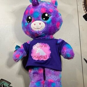 Build A Bear Purple and Pink Unicorn Plush Toy